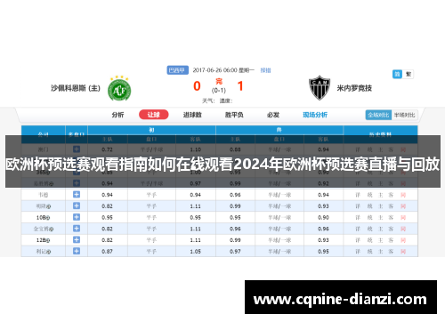欧洲杯预选赛观看指南如何在线观看2024年欧洲杯预选赛直播与回放